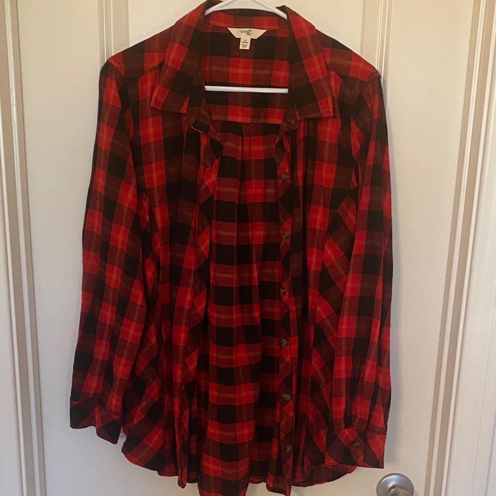 Terra & Sky Red and Black Checkered Shirt